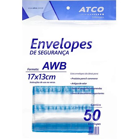ENVELOPE DE SEGURANÇA 17CMX13CM C/50 UNIDADES - ATCO