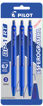 CANETA ESFEROGRÁFICA BP-1 RT 0.7MM AZUL C/3 UNIDADES - PILOT