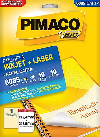 ETIQUETA CARTA 6085 10 FOLHAS - PIMACO