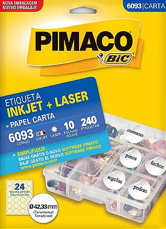 ETIQUETA CARTA 6093 10 FOLHAS - PIMACO