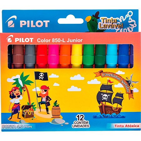 CANETA HIDROGRÁFICA 850-L JUNIOR 12 CORES - PILOT