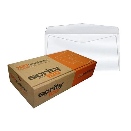 ENVELOPE OFÍCIO BRANCO 114MMX229MM 75G S/RPC C/100 UNIDADES - SCRITY