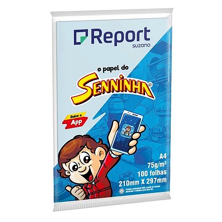 PAPEL REPORT SENNINHA A4 75G 210MMX297MM AZUL - 100 FLS