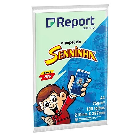 PAPEL REPORT SENNINHA A4 75G 210MMX297MM VERDE - 100 FLS