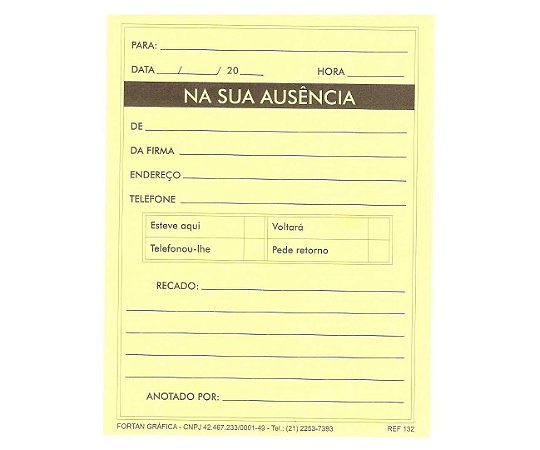 NA SUA AUSÊNCIA AMARELO C/50 FLS - FORTAN