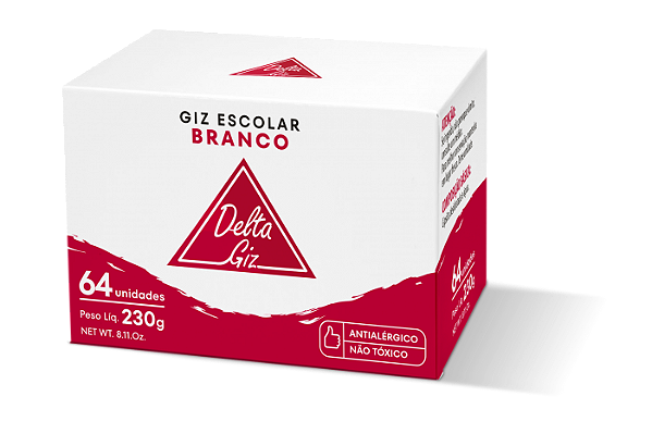 GIZ ESCOLAR COMUM BRANCO C/64  - DELTA