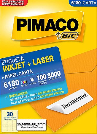 ETIQUETA CARTA 6180 100 FOLHAS - PIMACO