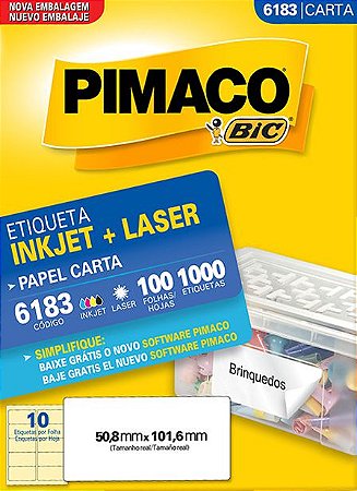 ETIQUETA CARTA 6183 100 FOLHAS - PIMACO