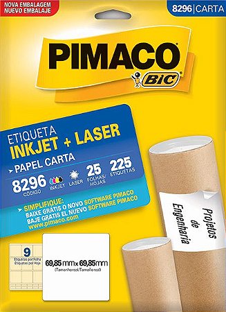 ETIQUETA CARTA 8296 25 FOLHAS - PIMACO