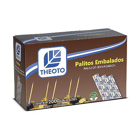 PALITO DE DENTE EMBALADO INDIVIDUAL C/2000 UNIDADES - THEOTO