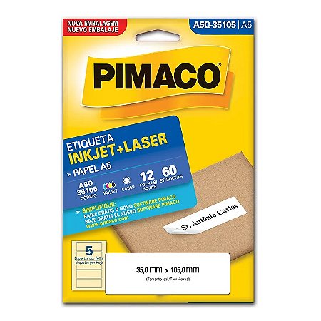 ETIQUETA A5Q-35105 12 FOLHAS - PIMACO