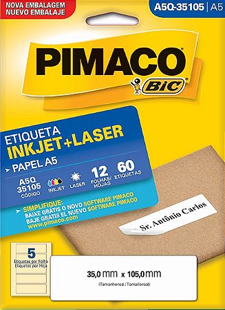 ETIQUETA A5Q-35105 12 FOLHAS - PIMACO