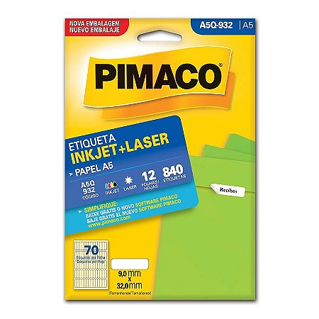 ETIQUETA A5Q-932 12 FOLHAS - PIMACO