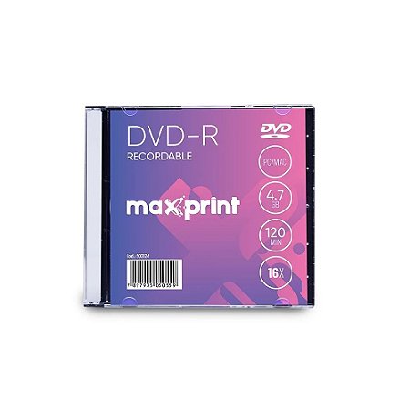 DVD-R GRAVÁVEL 4.7GB SLIM - MAXPRINT