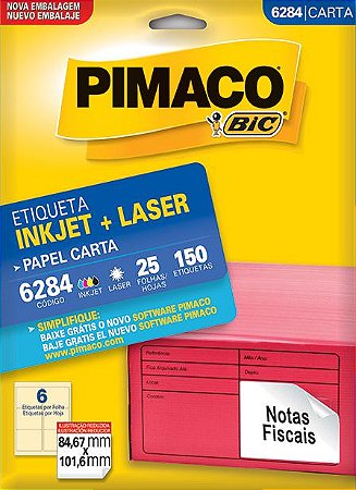 ETIQUETA CARTA 6284 25 FOLHAS - PIMACO