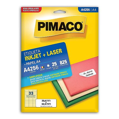 ETIQUETA A4 A4256 25 FOLHAS - PIMACO