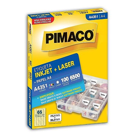 ETIQUETA A4 A4351 100 FOLHAS - PIMACO