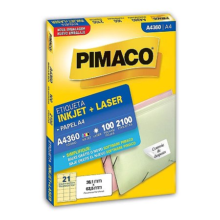 ETIQUETA A4 A4360 100 FOLHAS - PIMACO