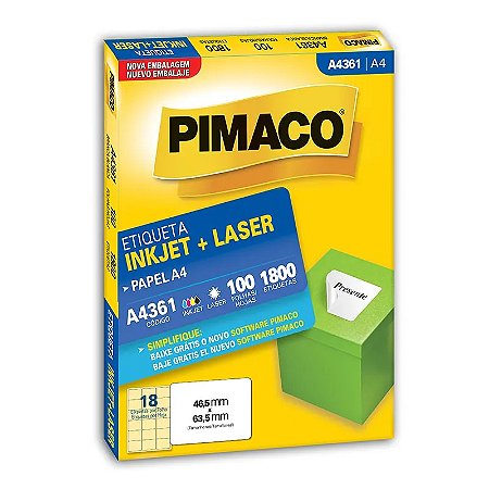 ETIQUETA A4 A4361 100 FOLHAS - PIMACO