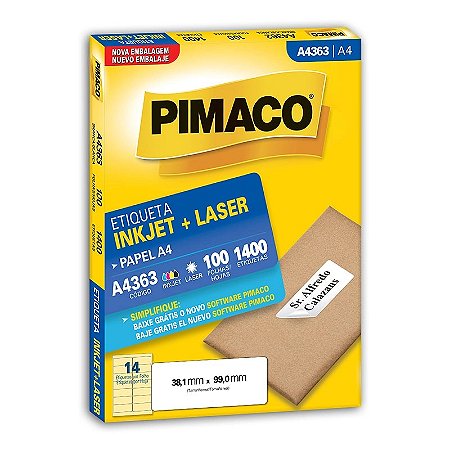 ETIQUETA A4 A4363 100 FOLHAS - PIMACO