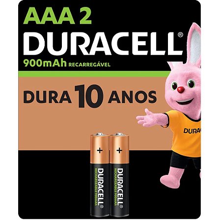 PILHA RECARREGÁVEL PALITO AAA 900 MAH C/2 UNIDADES - DURACELL