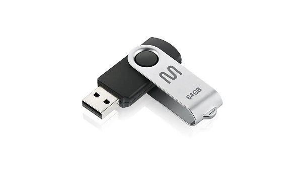 PEN DRIVE TWIST PRETO 64GB PD590 - MULTILASER