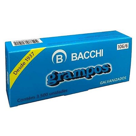 GRAMPO 106/6 GALVANIZADO C/3500 UNIDADES - BACCHI
