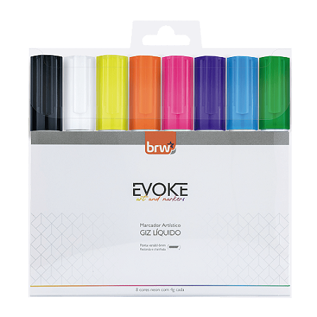 GIZ LÍQUIDO NEON 6MM EVOKE C/8 CORES - BRW