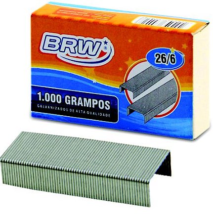 GRAMPO 26/6 GALVANIZADO C/1000 UNIDADES - BRW