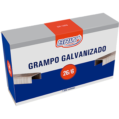 GRAMPO 26/6 GALVANIZADO C/1000 UNIDADES - BRW