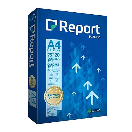 PAPEL REPORT COLORIDO A4 75G 210MMX297MM AZUL - 500 FLS