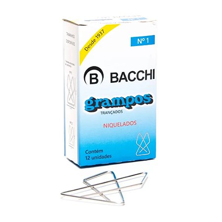 GRAMPO TRANÇADO Nº 1 NIQUELADO C/12 UNIDADES - BACCHI