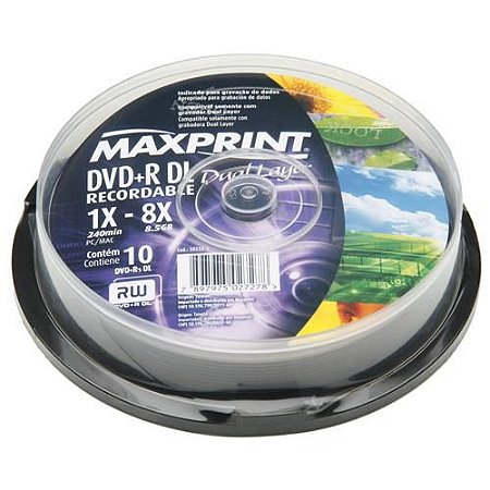 DVD+R DL GRAVÁVEL 8.5GB BULK C/10 UNIDADES - MAXPRINT