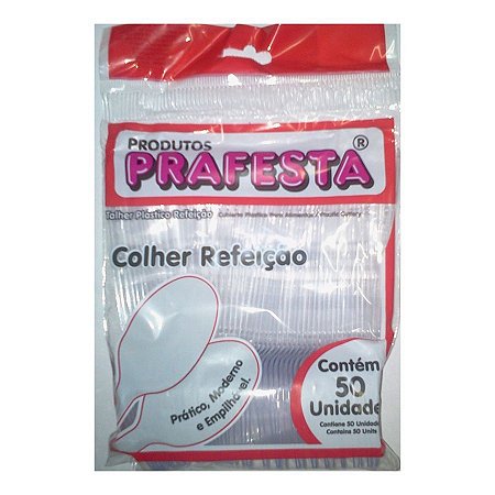 COLHER REFEIÇÃO PREMIUM CRISTAL C/50 UNIDADES - PRAFESTA