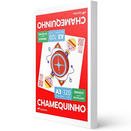 PAPEL CHAMEQUINHO A3 120G BRANCO - 50 FLS