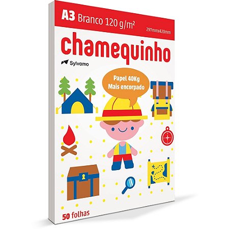 PAPEL CHAMEQUINHO A3 120G BRANCO - 50 FLS