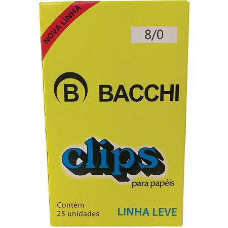 CLIPS Nº 8/0 AÇO GALVANIZADO LINHA LEVE C/25 UNIDADES - BACCHI