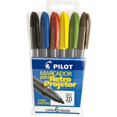 MARCADOR PARA RETRO PROJETOR 2.0MM C/6 UNIDADES - PILOT