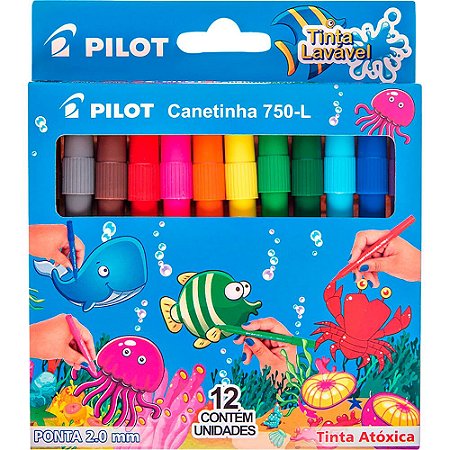 CANETA HIDROGRÁFICA 750-L 12 CORES - PILOT