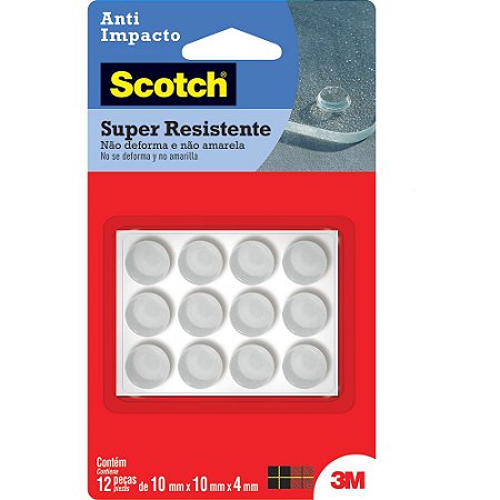 PROTETOR ANTI-IMPACTO SCOTCH REDONDO MÉDIO C/12 UNIDADES - 3M