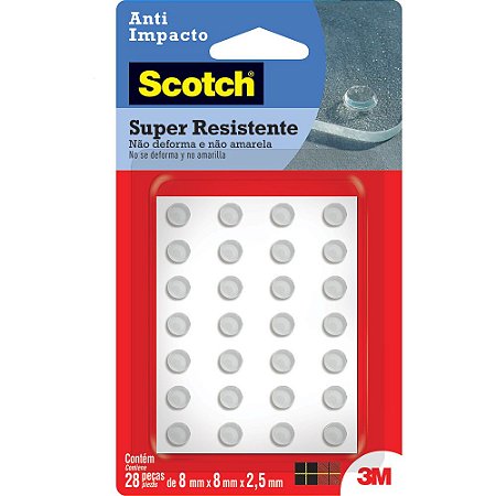 PROTETOR ANTI-IMPACTO SCOTCH REDONDO EXTRA PEQUENO C/28 UNIDADES - 3M