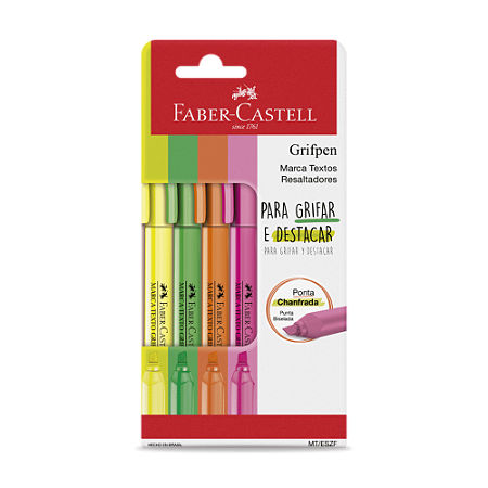 MARCA TEXTO GRIFPEN 4 CORES - FABER-CASTELL