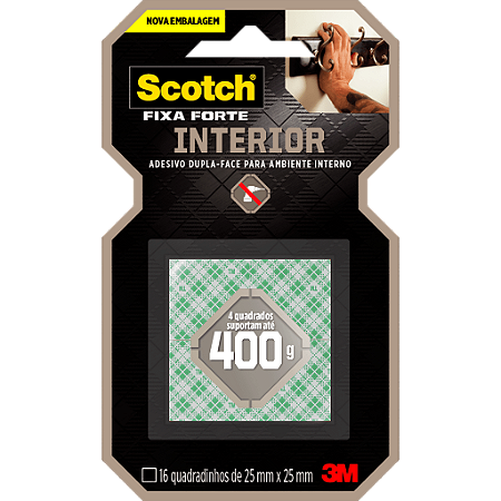 FITA DUPLA FACE SCOTCH FIXA FORTE ESPUMA 25MMX25MM - 3M