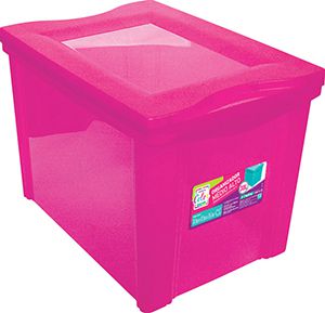 ORGANIZADOR PLÁSTICO MÉDIO ALTO 30L PINK - ORDENE