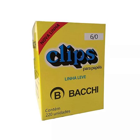 CLIPS Nº 6/0 AÇO GALVANIZADO LINHA LEVE C/220 UNIDADES - BACCHI