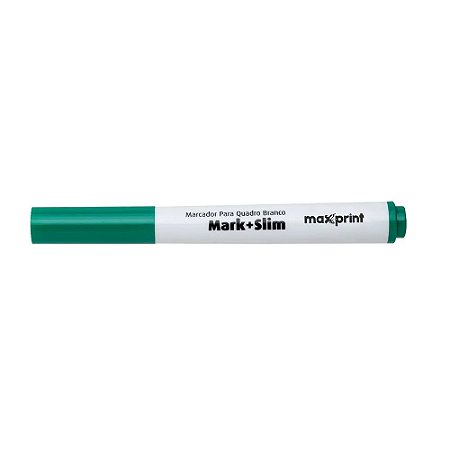 MARCADOR PARA QUADRO BRANCO MARK+ SLIM VERDE - MAXPRINT