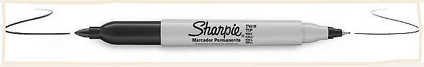 MARCADOR PERMANENTE TWIN TIP PRETO - SHARPIE