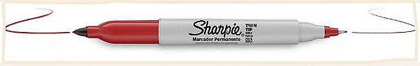 MARCADOR PERMANENTE TWIN TIP VERMELHO - SHARPIE