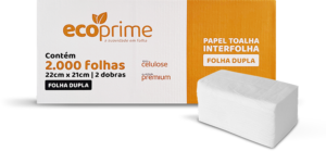 PAPEL TOALHA INTERFOLHA FOLHA DUPLA C/2000 FOLHAS - ECOPRIME
