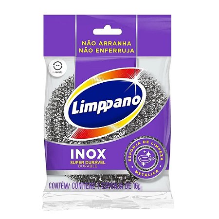 ESPONJA LIMPEZA PESADA AÇO INOX - LIMPPANO